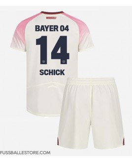Günstige Bayer Leverkusen Patrik Schick #14 Auswärts Trikotsatzt Kinder 2025-26 Kurzarm (+ Kurze Hosen)